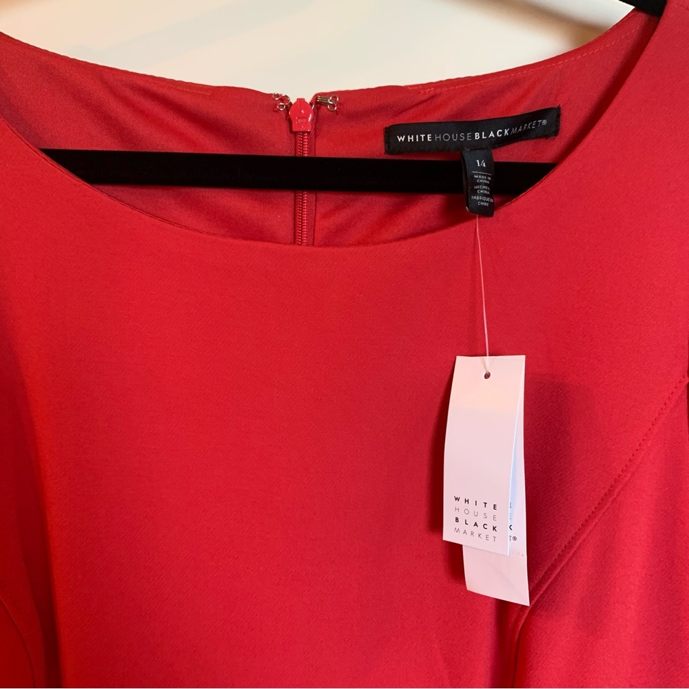 NWT Size 14 White House Black Market Body Perfecting Flutter Sleeve Sheath Dress - Picture 4 of 9